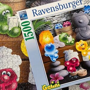 Ravensburger 1500 piece puzzle “Wellness” featuring Gelini characters spa Buddha